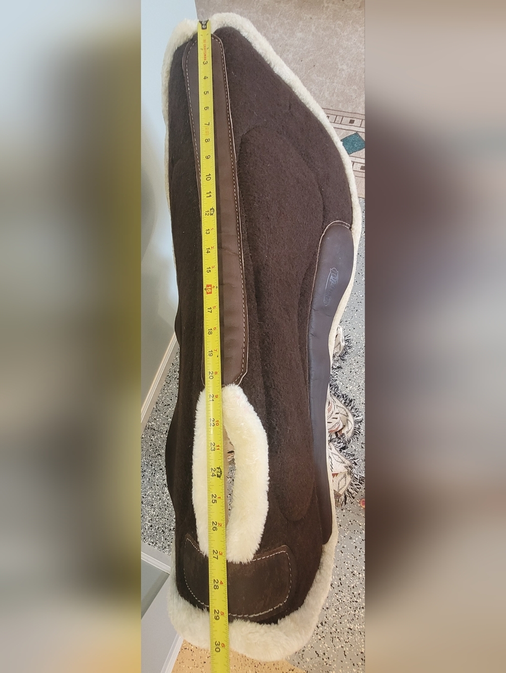 TOUGH1 Brown Western Saddle Pad with Fleece, Size 30x32 - Picture 9 of 15